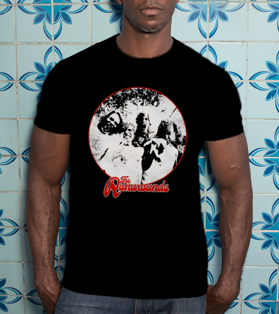 The Runarounds Band Black And White Circle Group Photo T-Shirt