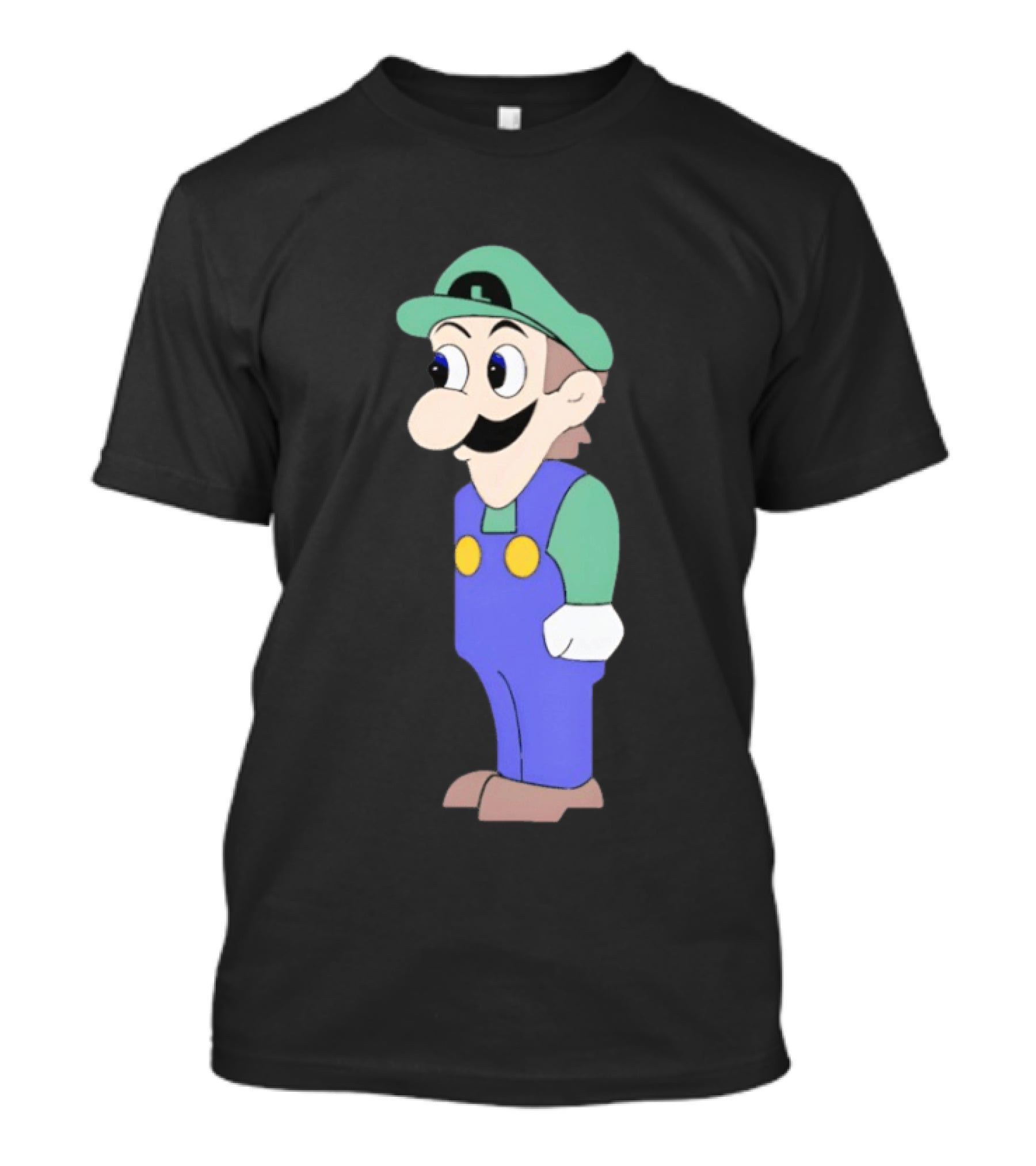 Look At Front Of For Boobs Luigi Funny Meme T-Shirt