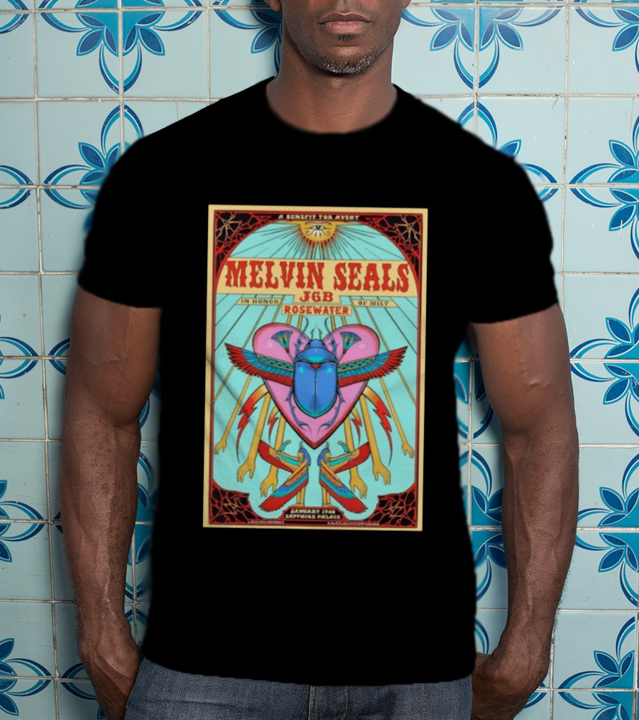 Melvin Seals JGB Rosewater Benefit For Avery January 11th Sapphire Palace T-Shirt