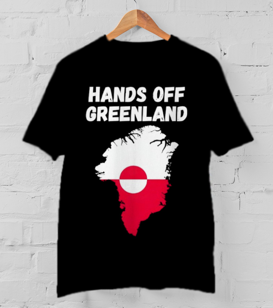 Hands Off Greenland Map Red White Circle Anti Trump T-Shirt