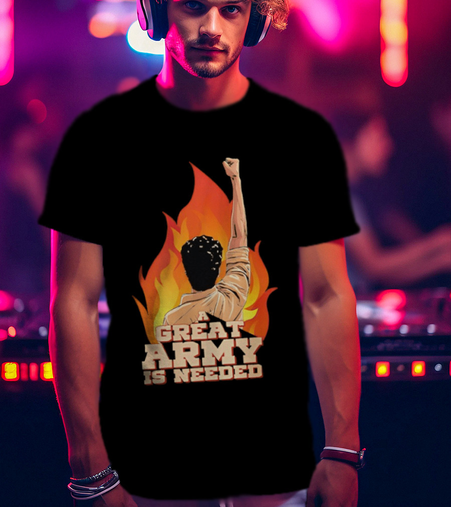 Parasakthi A Great Army Is Needed Raised Fist Flame T-Shirt