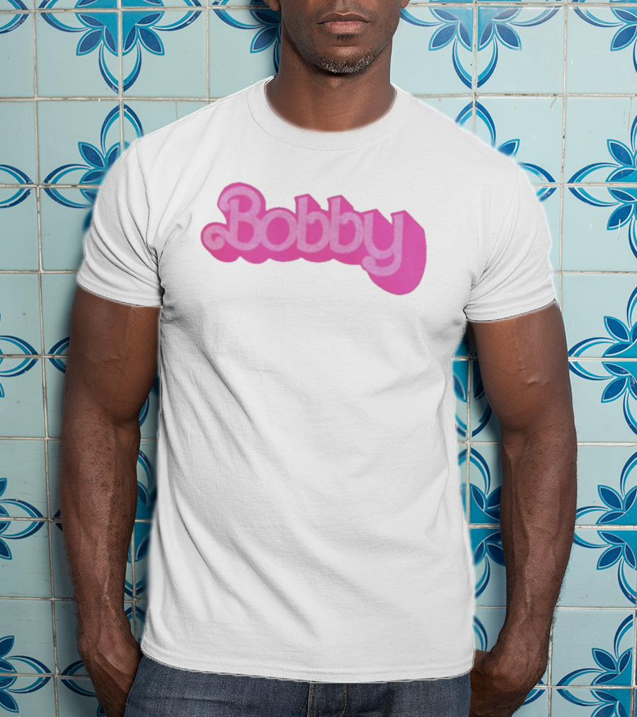 Bobby Pink Text Style Bob Weir Barbie Font T-Shirt