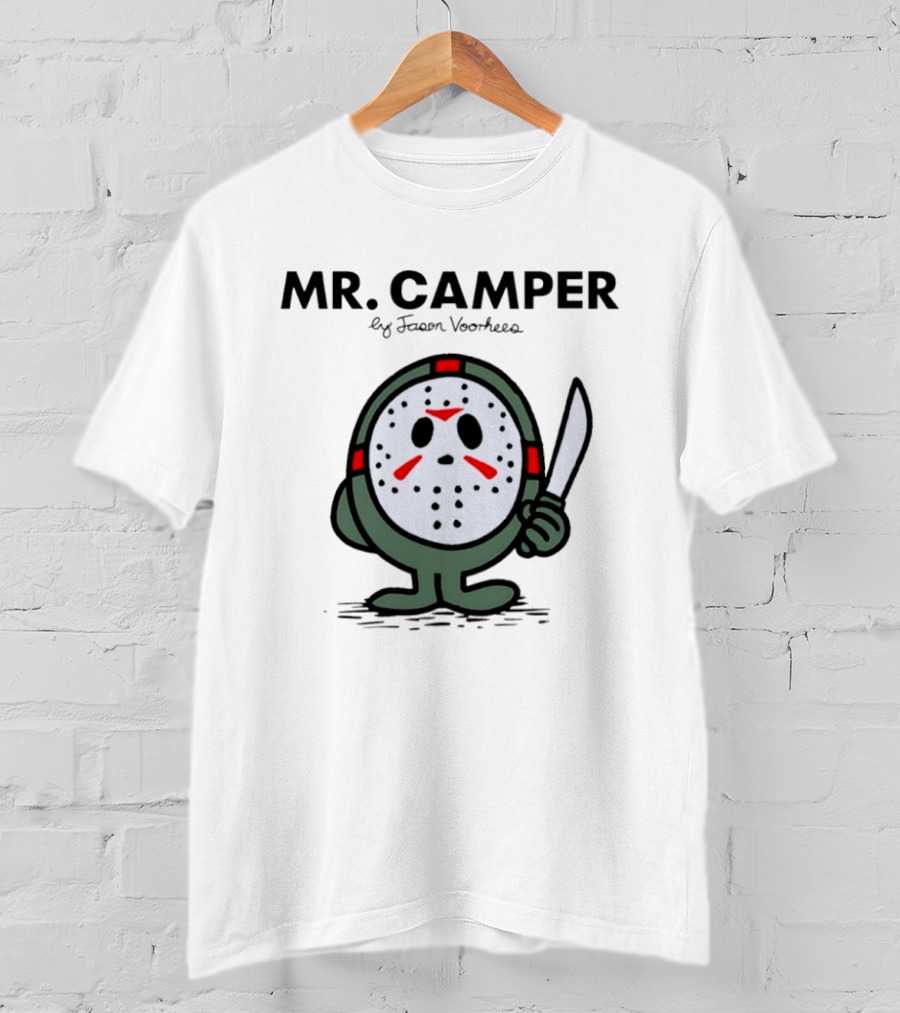 MR. CAMPER By Jason Voorhees Iconic Character With Mask And Knife T-Shirt