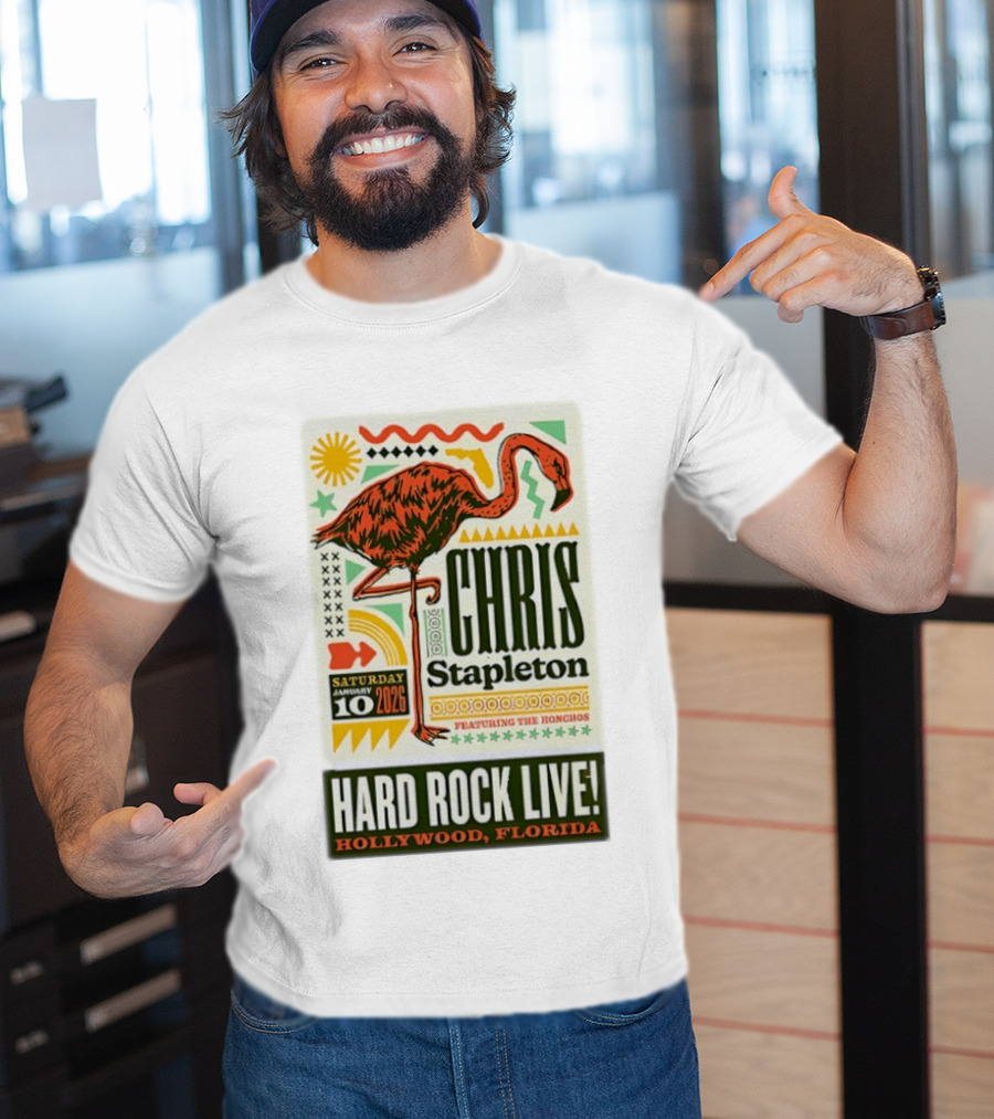 Chris Stapleton Featuring The Honchos Hard Rock Live Hollywood Florida January 10 2026 T-Shirt