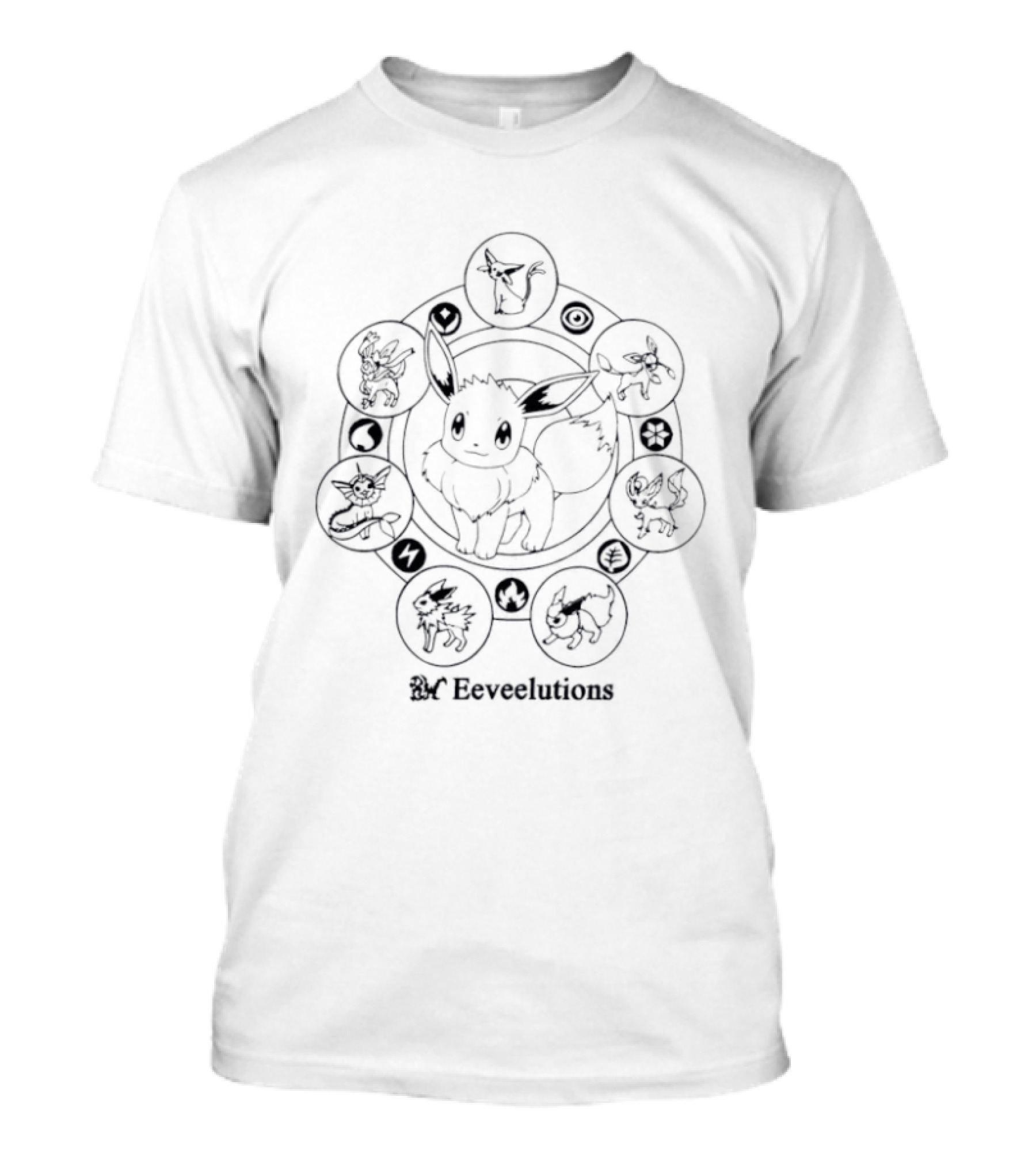 8Thwndr Eeveelutions Pikachu Pokem T-Shirt