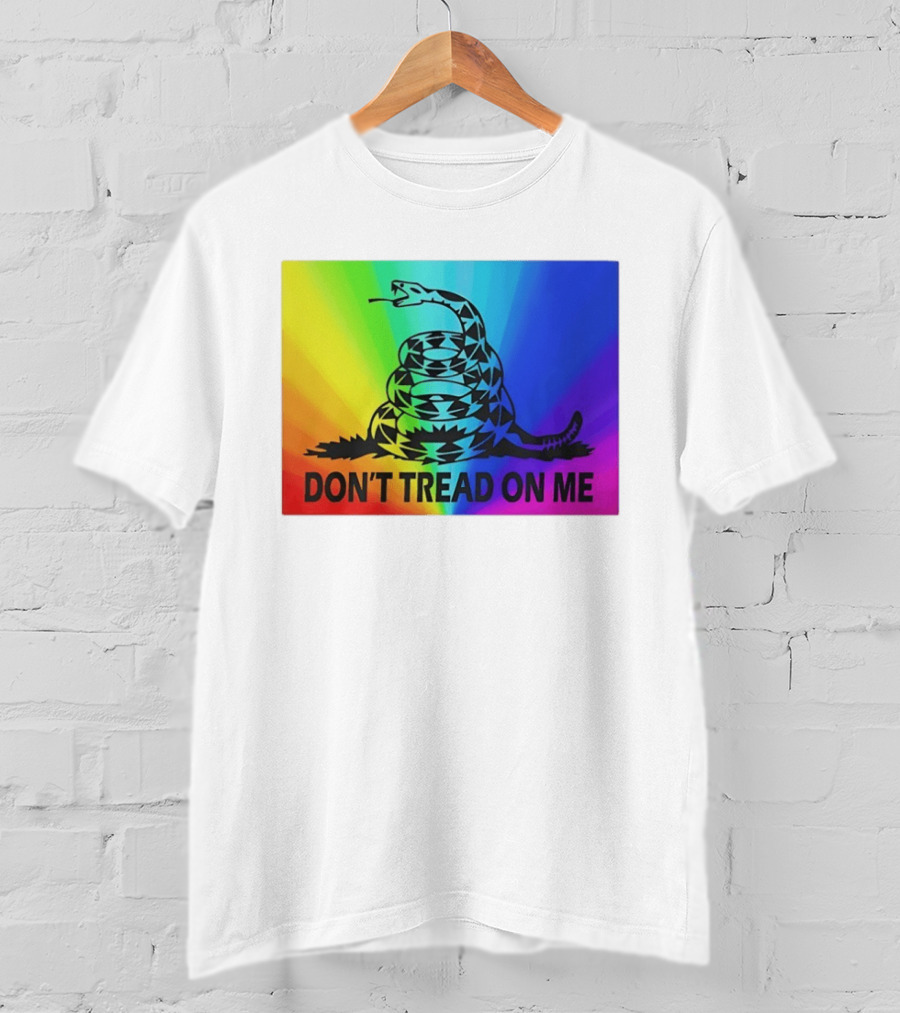 Rainbow Don't Tread On Me Snake T-Shirt
