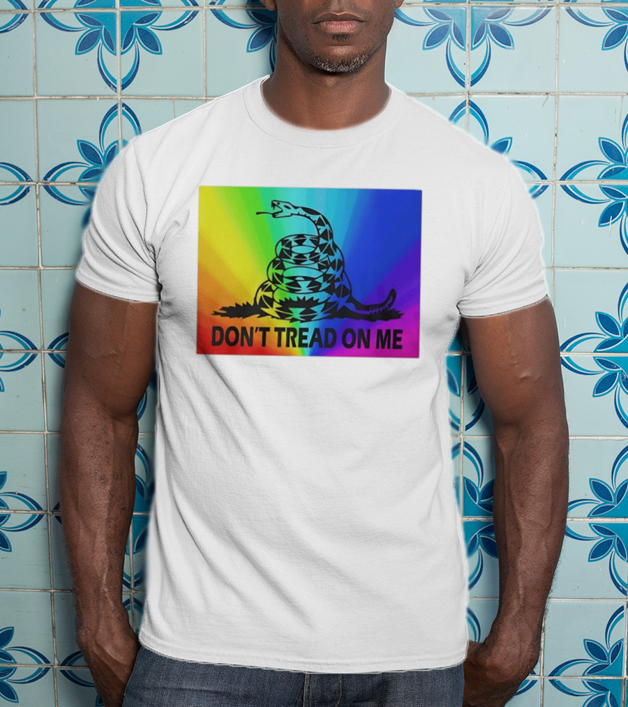 Rainbow Don't Tread On Me Snake T-Shirt