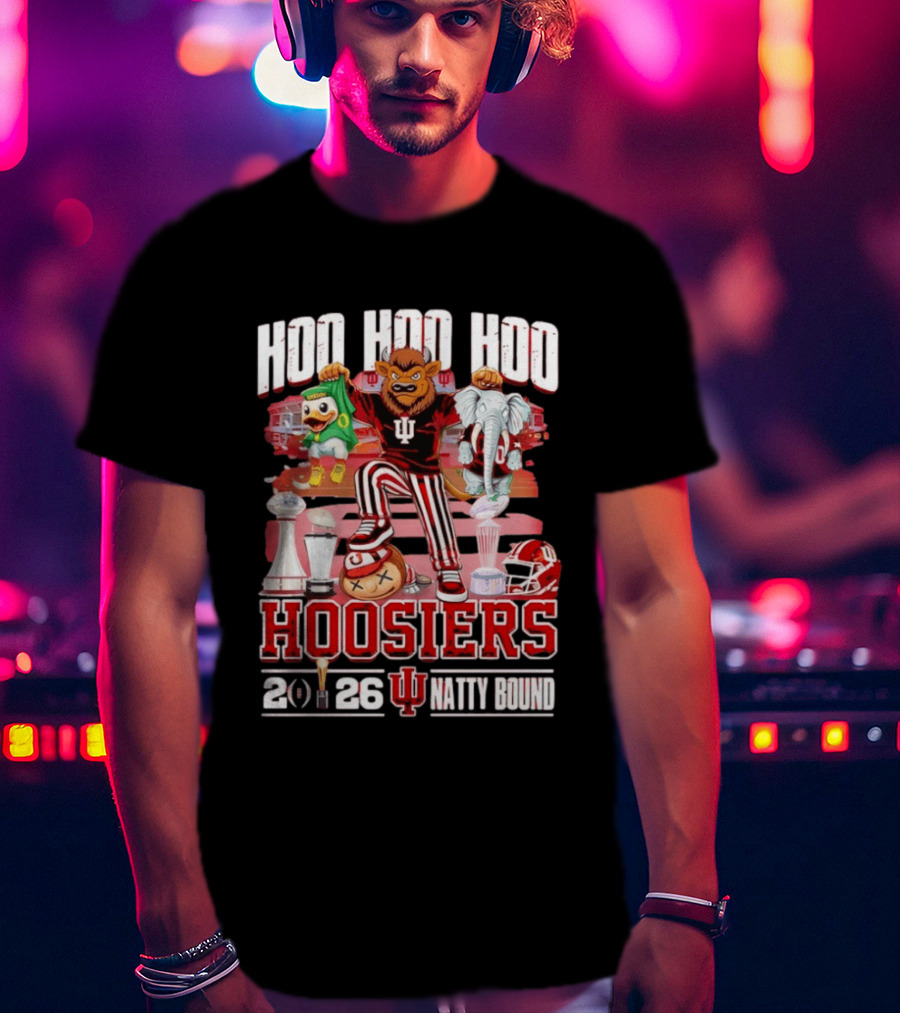 Hoo Hoo Hoo Hoosiers Indiana 2026 Natty Bound Trophy Celebration T-Shirt