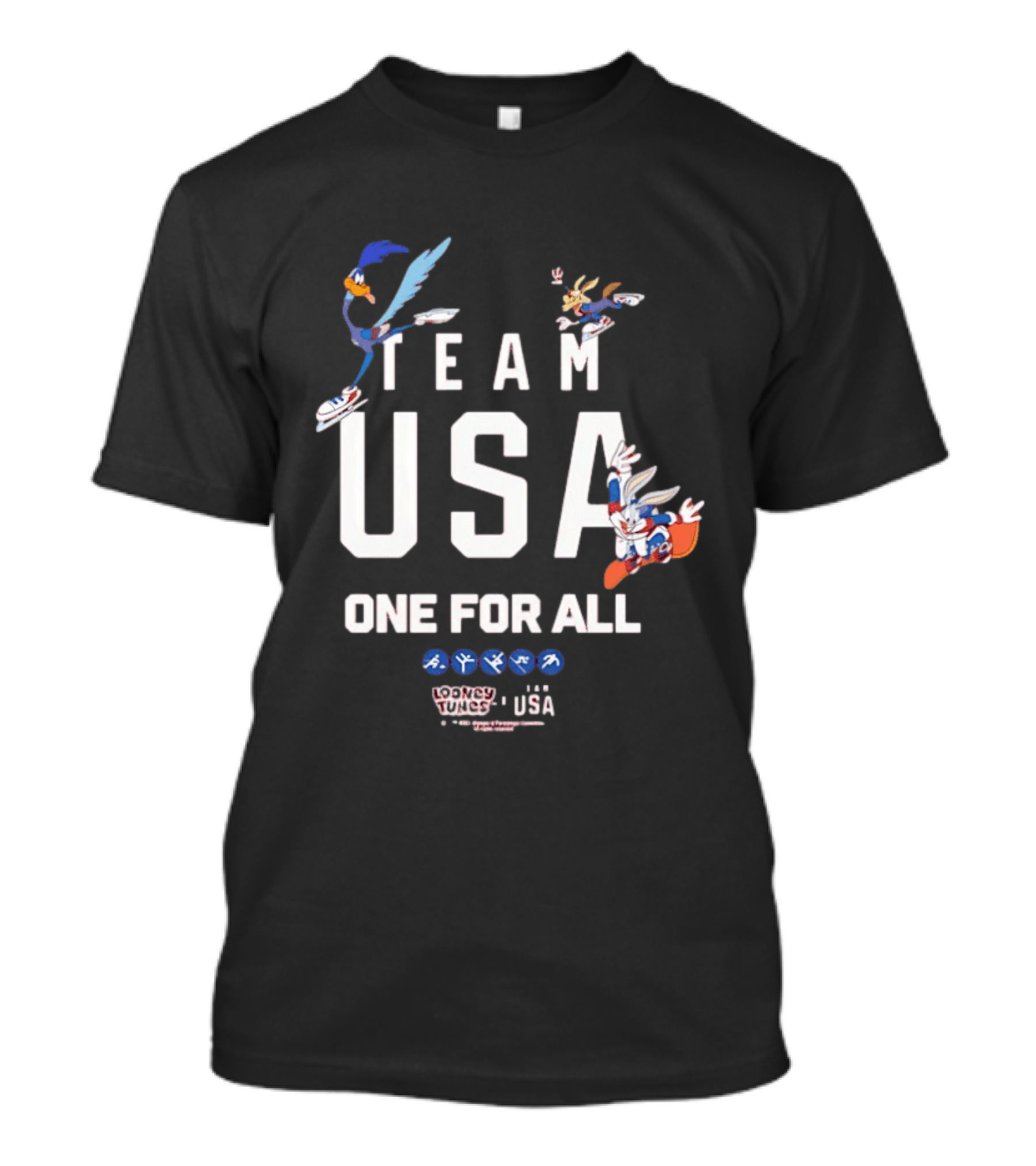 Team USA One For All Looney Tunes Bugs Bunny Road Runner Collab T-Shirt
