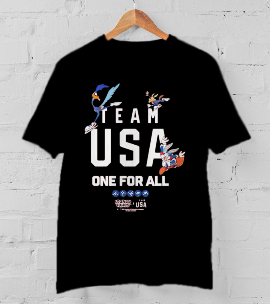 Team USA One For All Looney Tunes Bugs Bunny Road Runner Collab T-Shirt