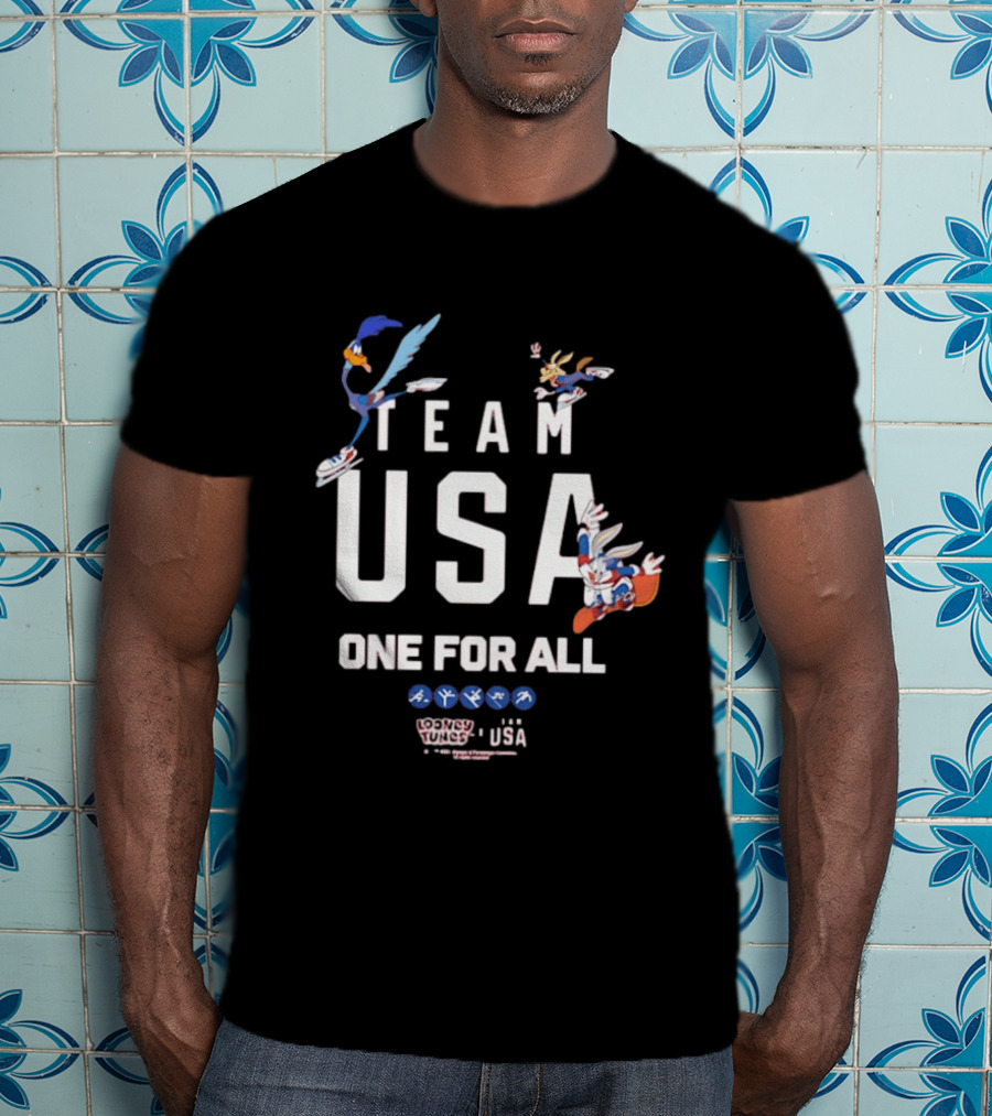 Team USA One For All Looney Tunes Bugs Bunny Road Runner Collab T-Shirt