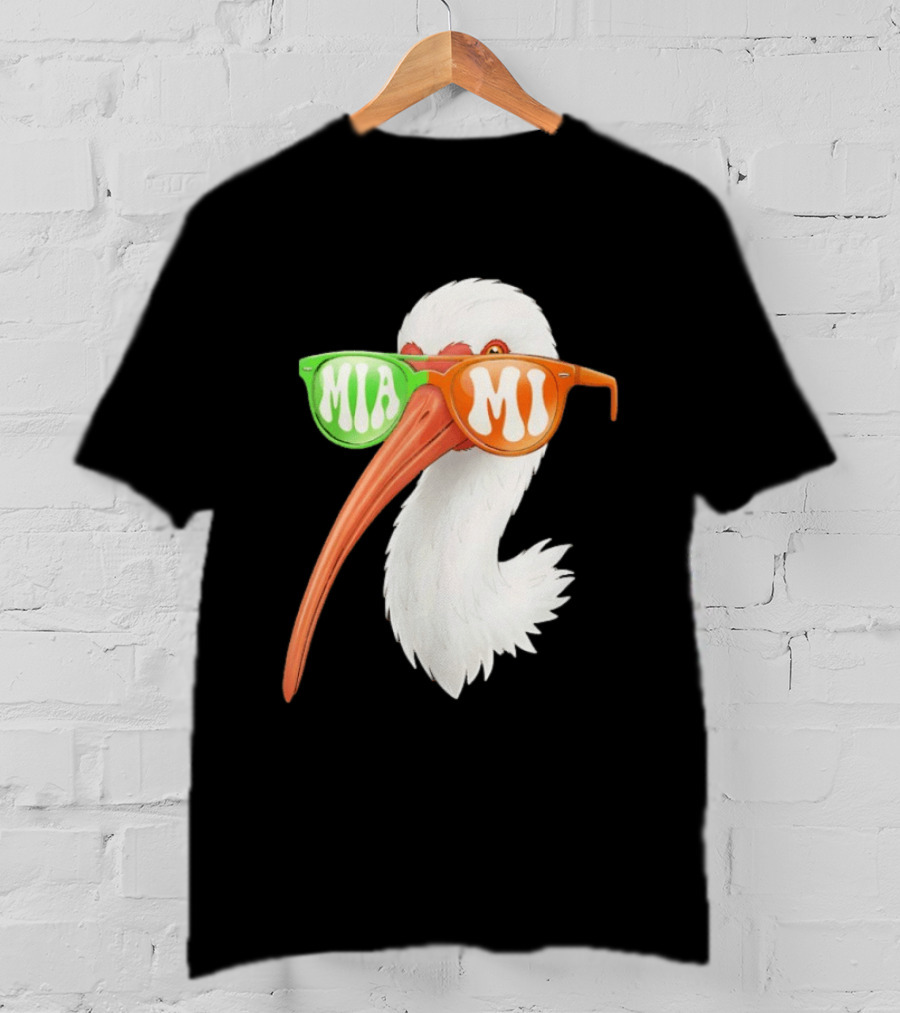 Miami White Ibis Sunglasses MIA MI T-Shirt