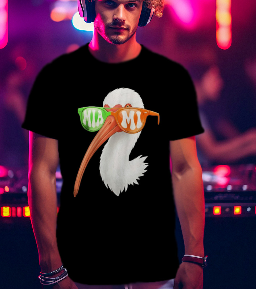 Miami White Ibis Sunglasses MIA MI T-Shirt