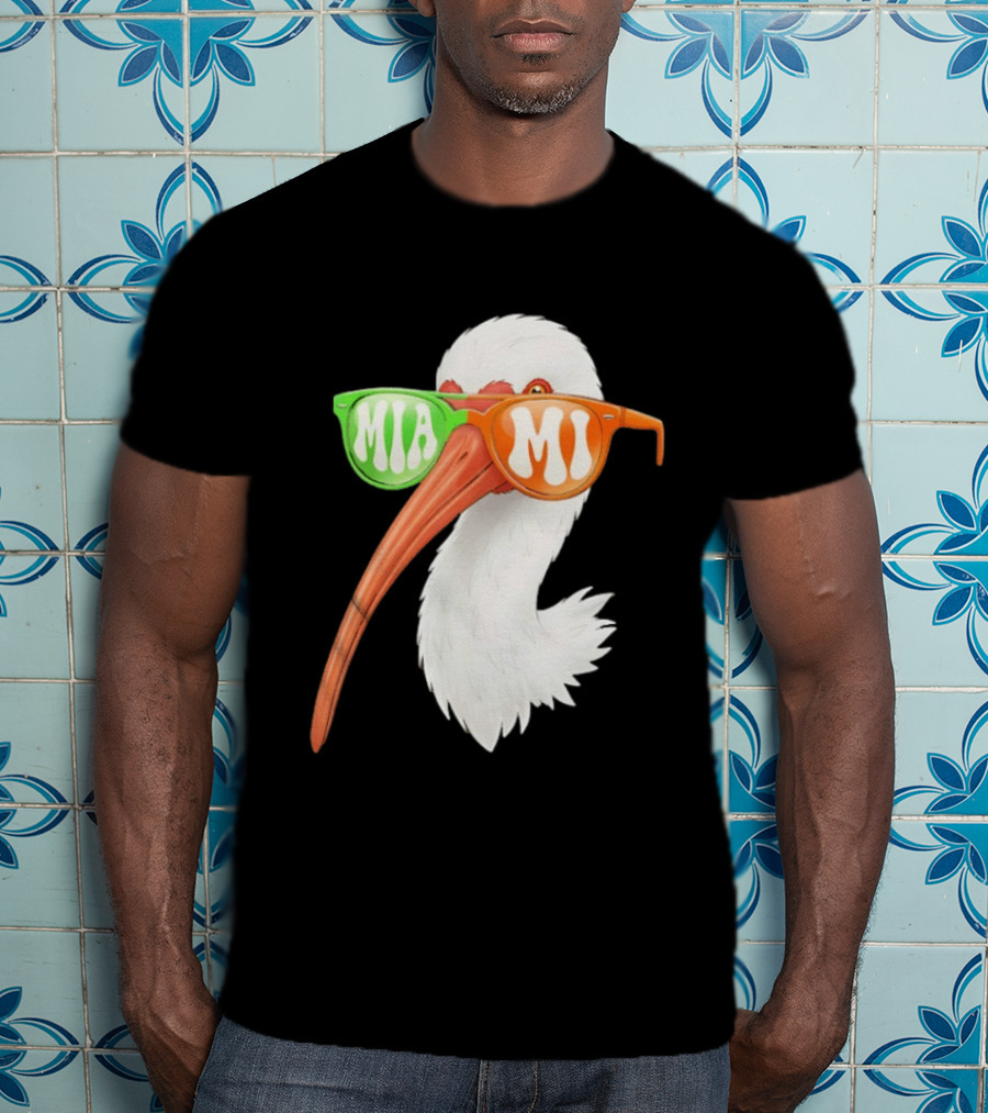 Miami White Ibis Sunglasses MIA MI T-Shirt