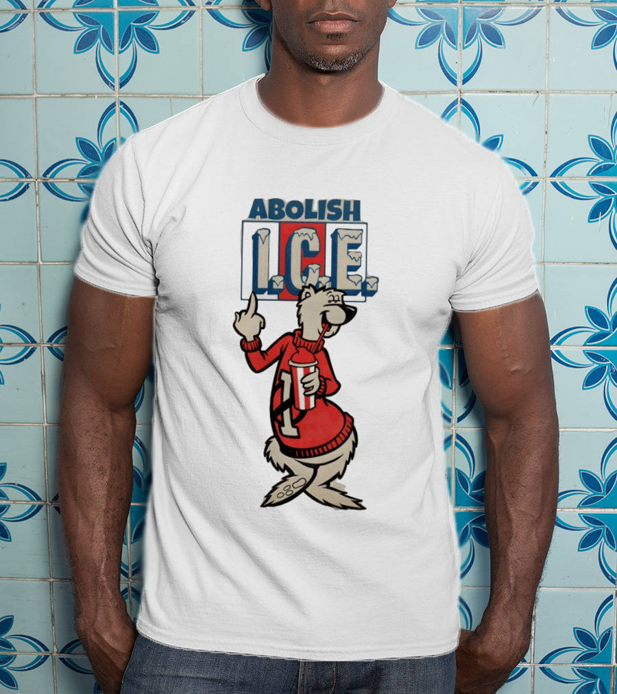 Abolish ICE Polar Bear Middle Finger T-Shirt