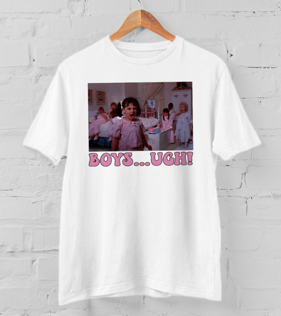 Boys Ugh Funny Valentine's Day Pink Pajama Party Classic Movie Scene T-Shirt