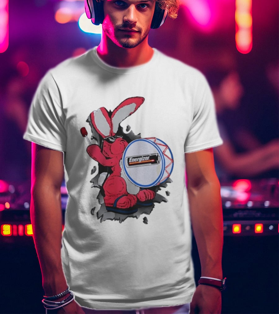 Energizer Bunny Vintage 90s Battery Drumming T-Shirt