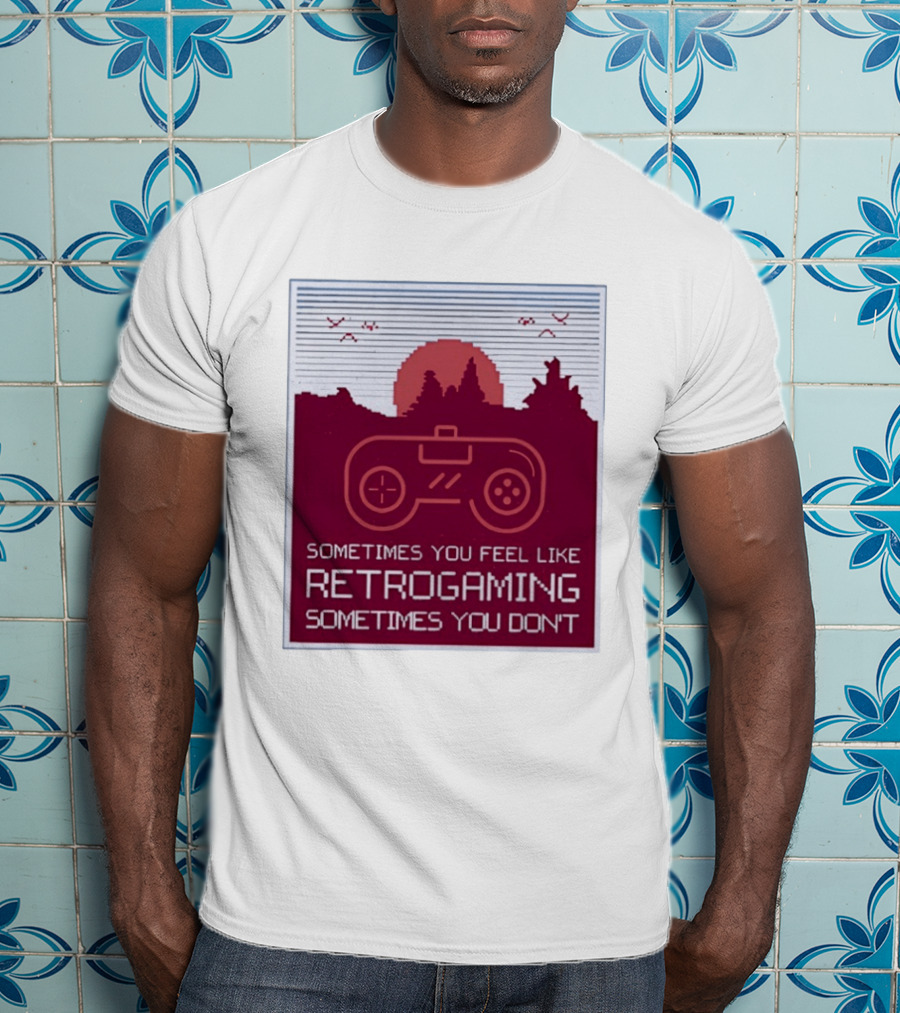 Sometimes You Feel Like Retrogaming Sometimes You Don't Controller Sunset Scene T-Shirt