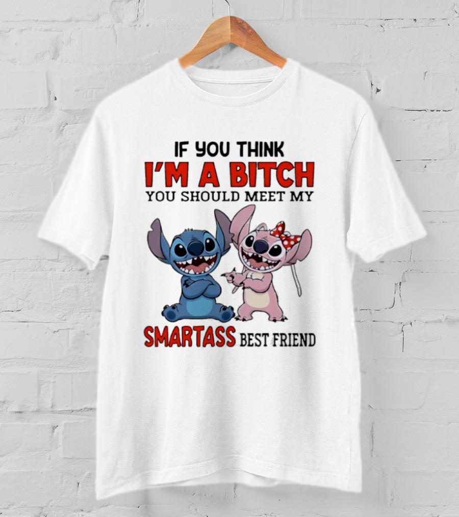 I'm A Bitch You Should Meet My Smartass Best Friend Stitch Angel T-Shirt