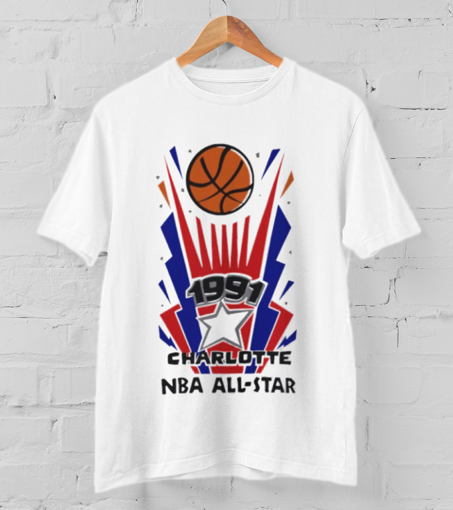 1991 Charlotte NBA All Star Basketball Event T-Shirt
