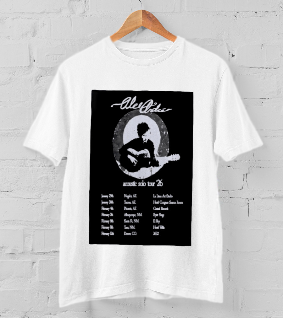 Alec André Acoustic Solo Tour 2026 Concert Dates And Locations T-Shirt