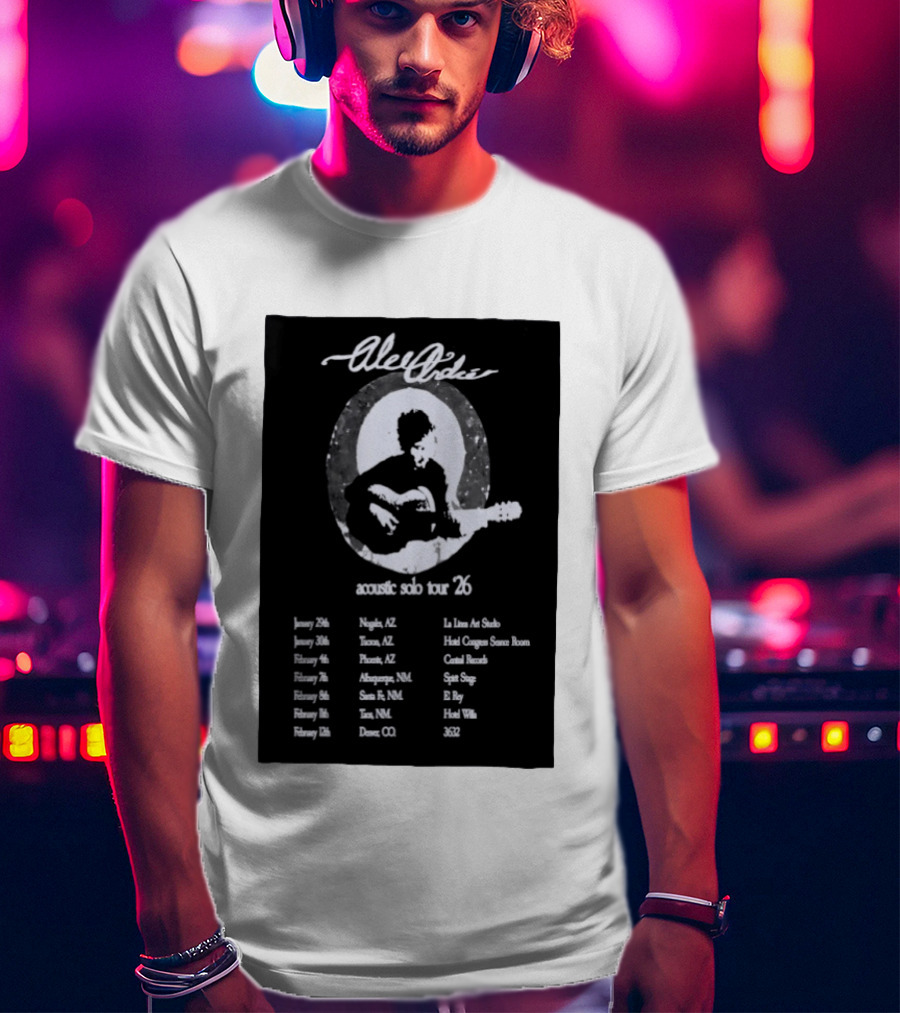 Alec André Acoustic Solo Tour 2026 Concert Dates And Locations T-Shirt