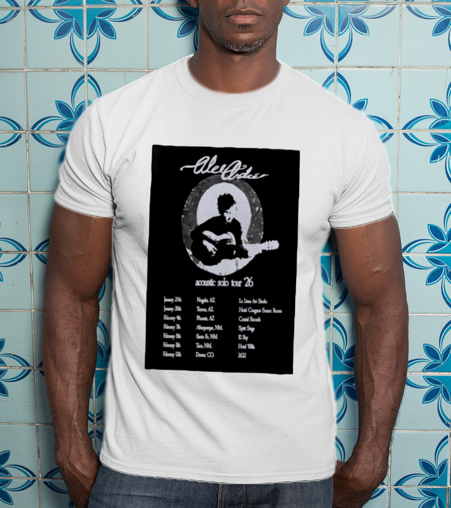 Alec André Acoustic Solo Tour 2026 Concert Dates And Locations T-Shirt