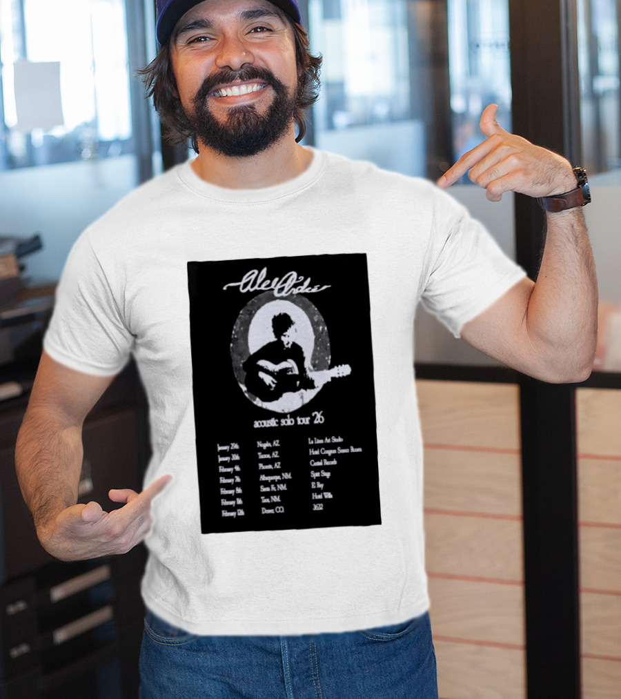 Alec André Acoustic Solo Tour 2026 Concert Dates And Locations T-Shirt