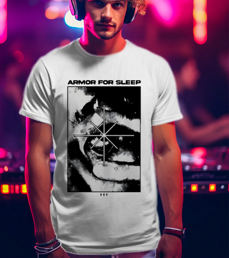 Armor For Sleep Eyeball Star Symbol Monochrome T-Shirt