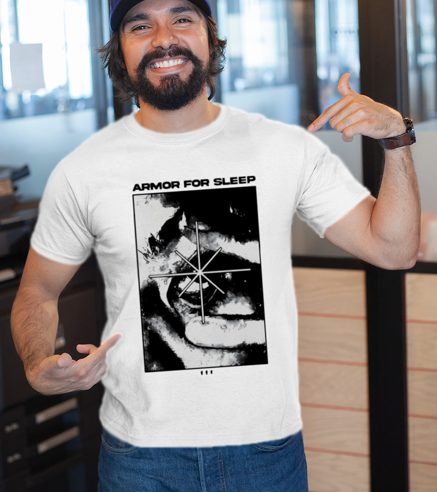 Armor For Sleep Eyeball Star Symbol Monochrome T-Shirt