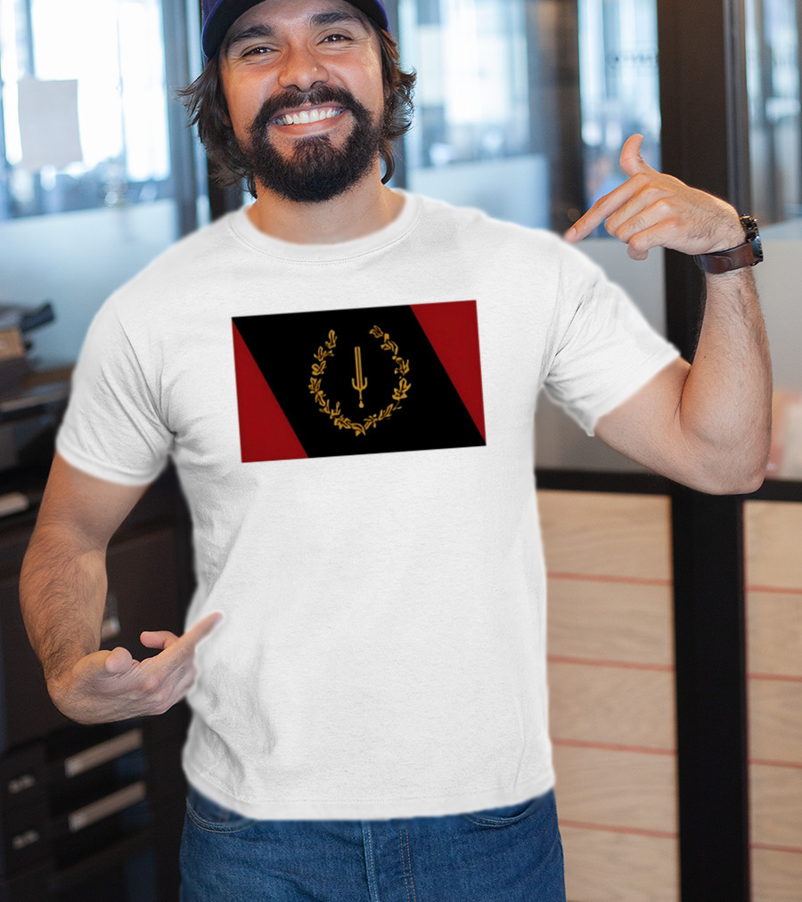Black American Heritage Flag Laurel Wreath And Torch T-Shirt