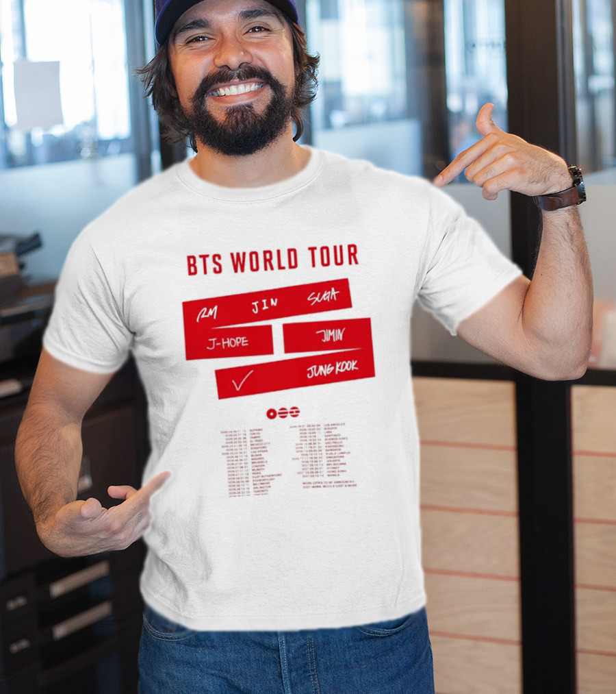 BTS World Tour 2026 RM Jin Suga J Hope Jimin V Jungkook Concert Tour Dates T-Shirt