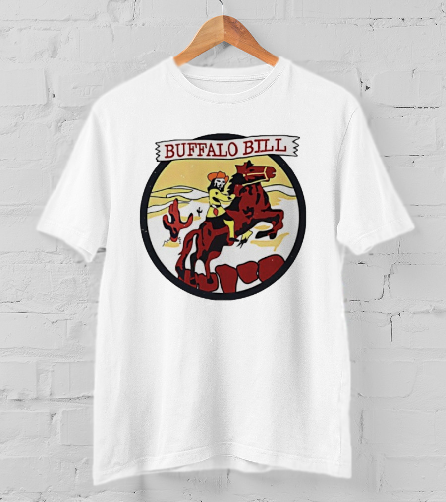 Buffalo Bill Cowboy Riding Red Horse Western Adventure T-Shirt