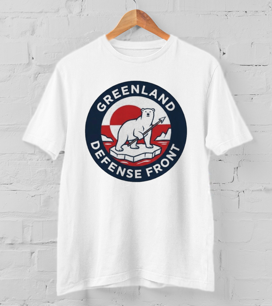 Greenland Defense Front Polar Bear And Spear Arctic T-Shirt