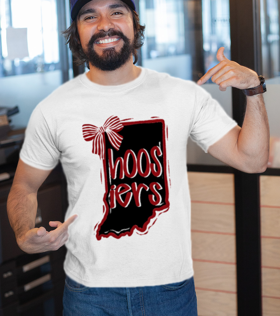 Hoosiers Indiana State Outline Bow Game Day T-Shirt