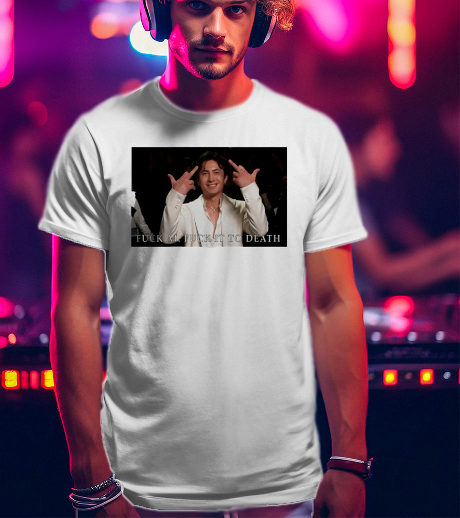 Hudson Williams Fuck AI Fuck It To Death Middle Finger Gesture T-Shirt