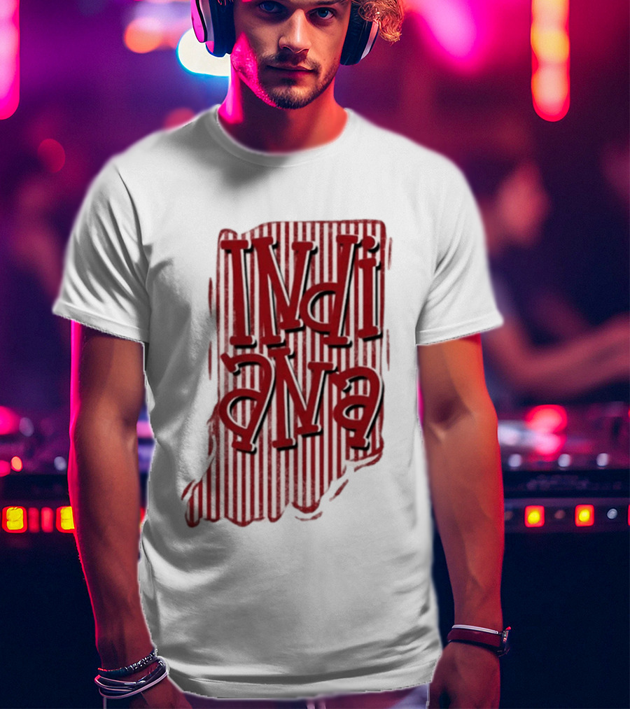 Indiana Stripe Hoosiers Football Indiana T-Shirt