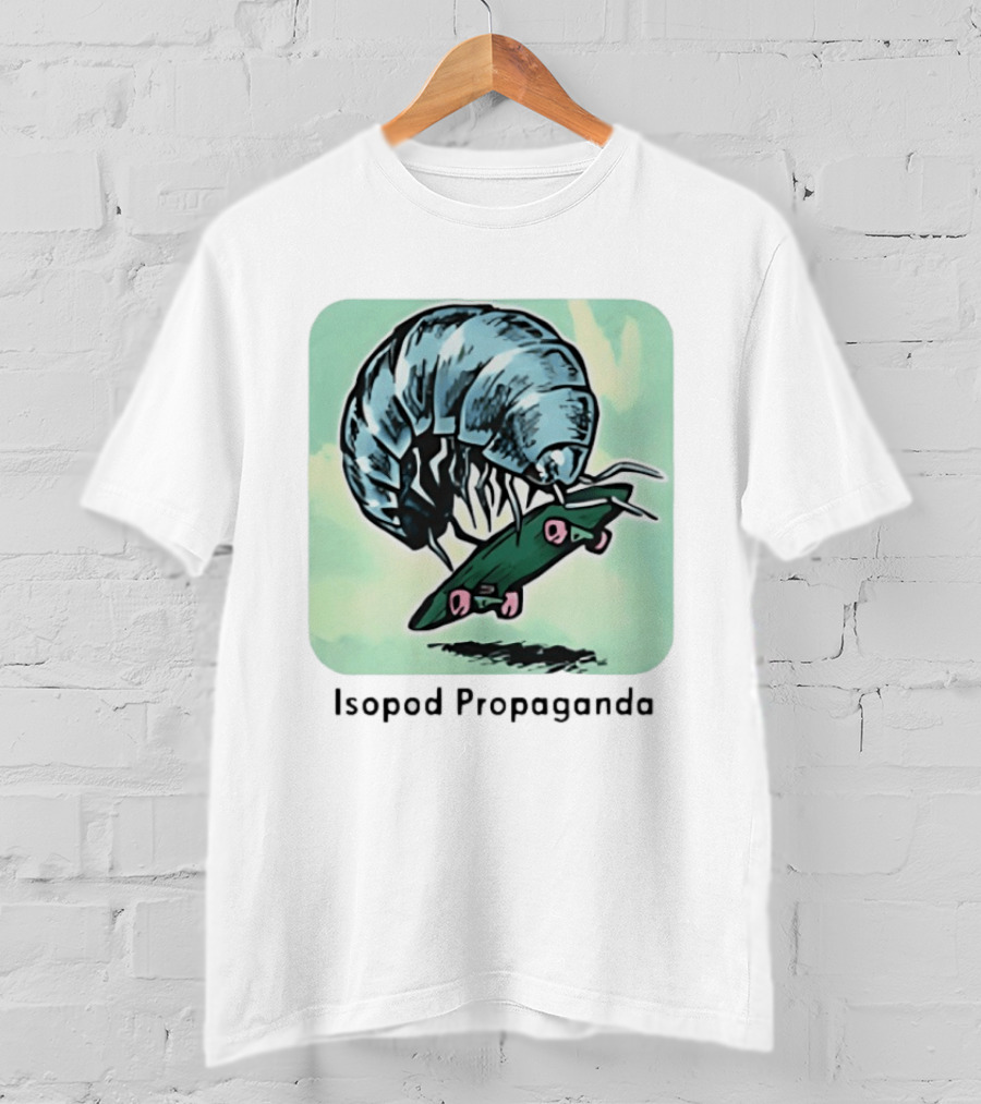Isopod Riding Skateboard Fun Surreal T-Shirt