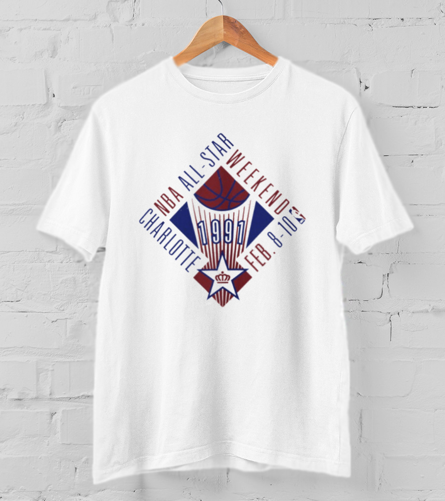 NBA All Star Weekend 1991 Charlotte Feb 8 10 T-Shirt
