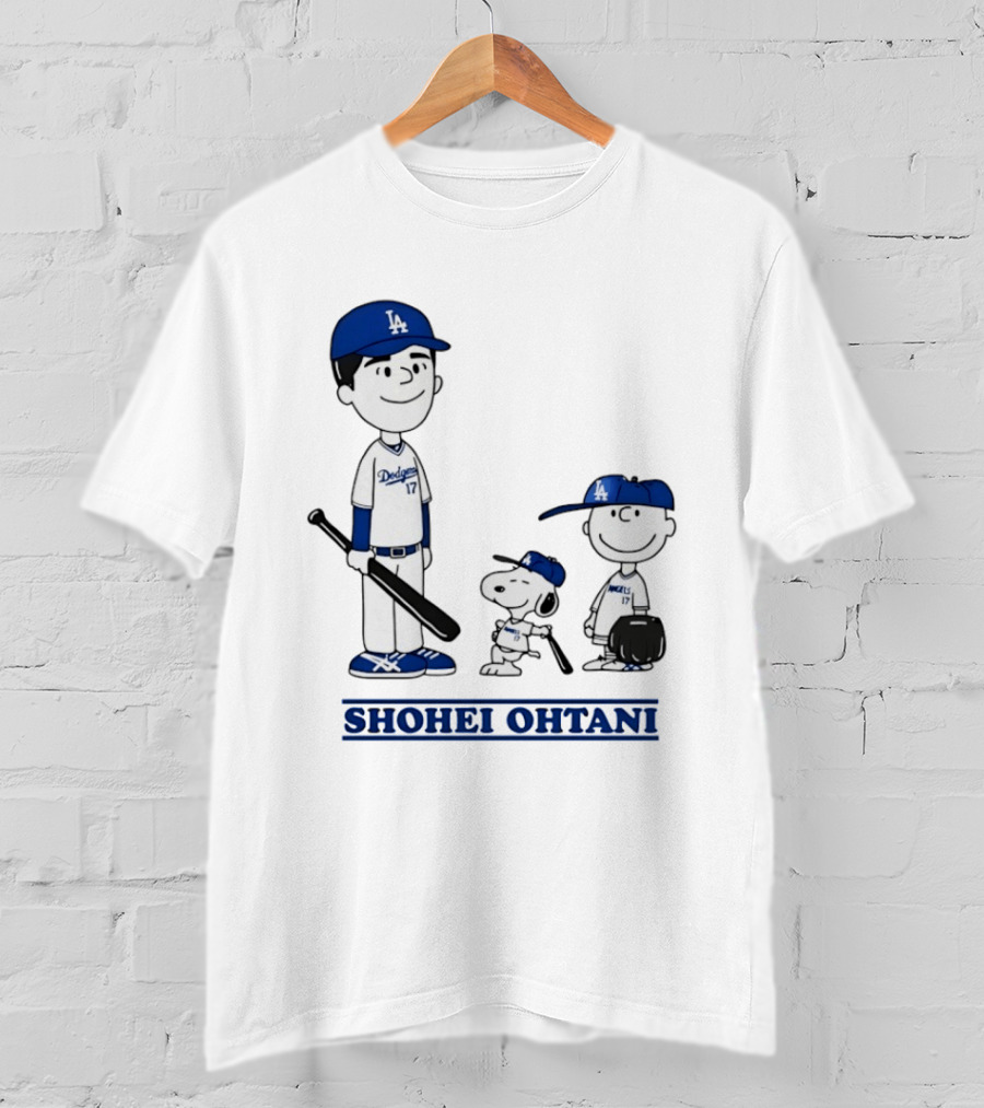 Snoopy Shohei Ohtani Los Angeles Dodgers Baseball Peanuts T-Shirt