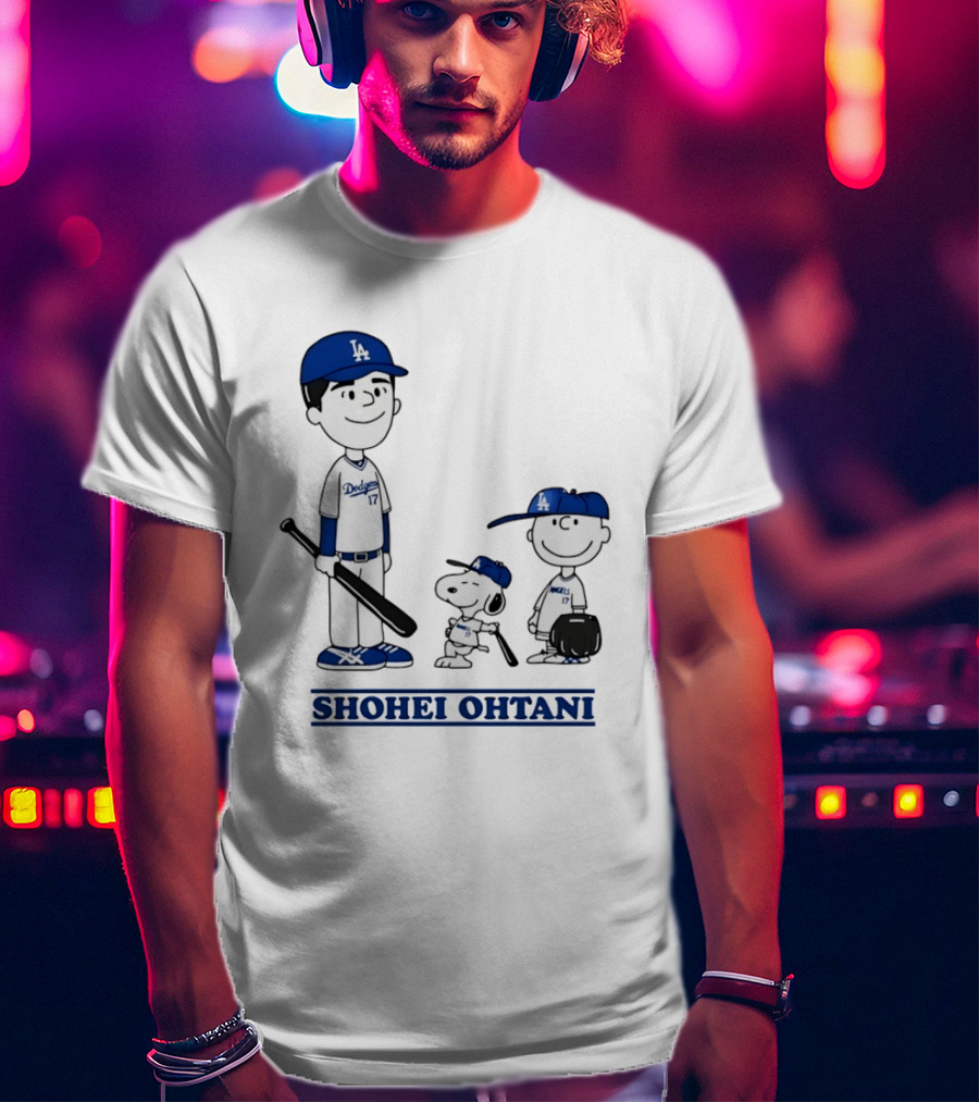 Snoopy Shohei Ohtani Los Angeles Dodgers Baseball Peanuts T-Shirt
