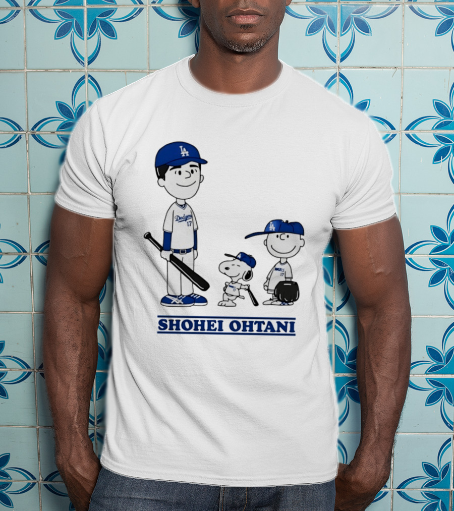 Snoopy Shohei Ohtani Los Angeles Dodgers Baseball Peanuts T-Shirt