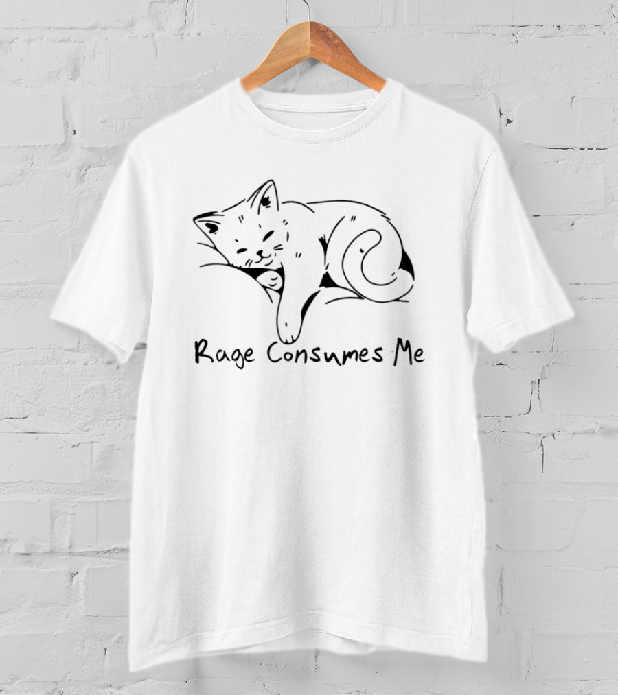 Rage Consumes Me Kitten Cat Cute Sleeping Feline T-Shirt