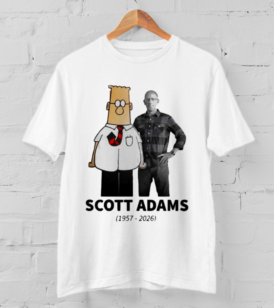 Scott Adams 1957 2026 Cartoon T-Shirt