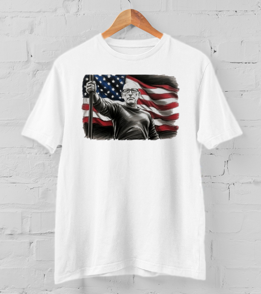 Scott Adams Holding American Flag Patriotic T-Shirt