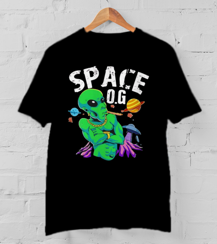 SPACE O.G. Alien Smoking Planets UFO Chain T-Shirt
