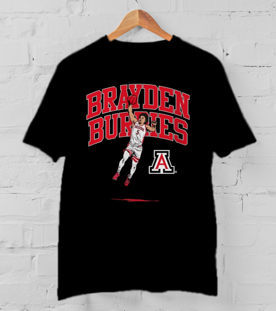 Arizona Basketball Brayden Burries Athlete Number 5 T-Shirt