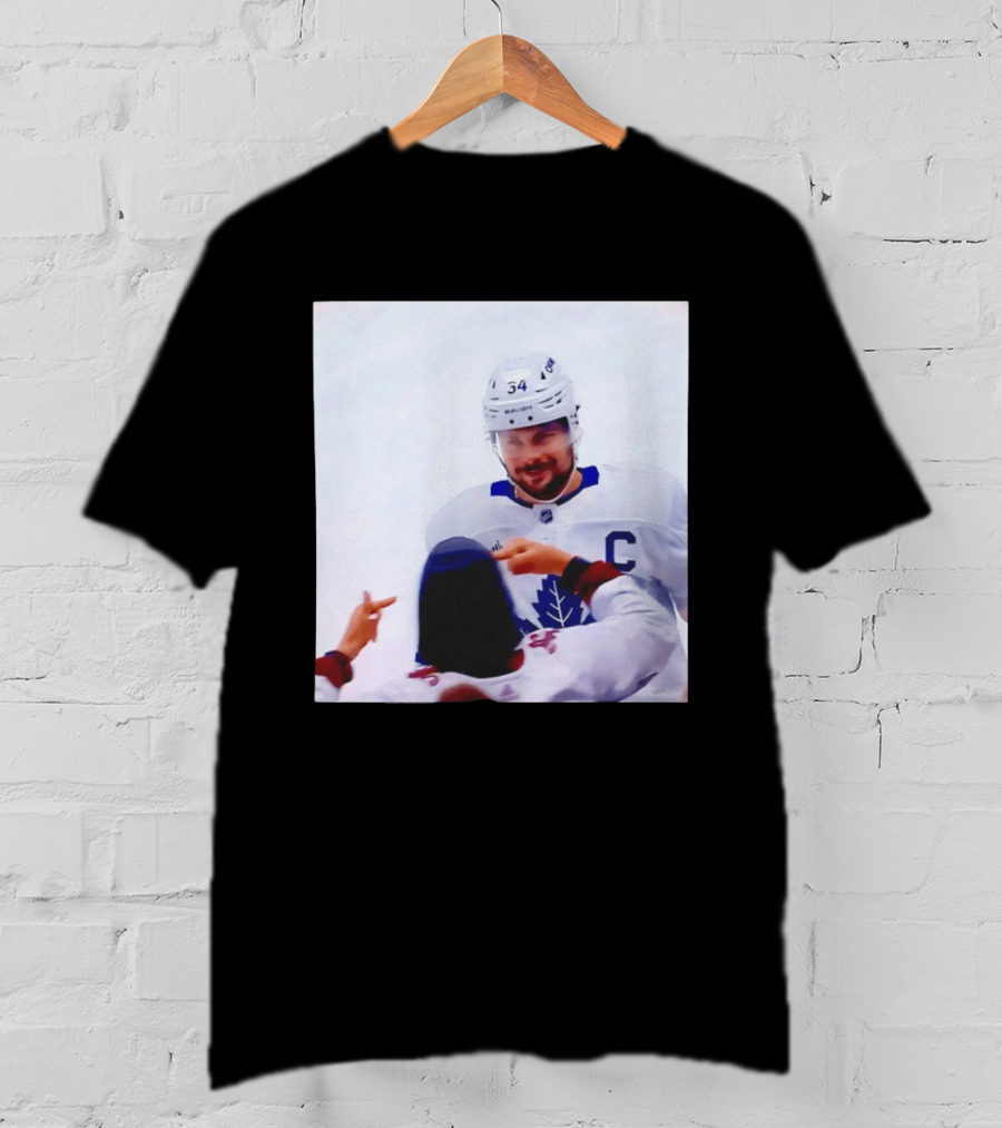 Auston Matthews Smirk Number 34 Maple Leafs Captain Ice Hockey Moment T-Shirt