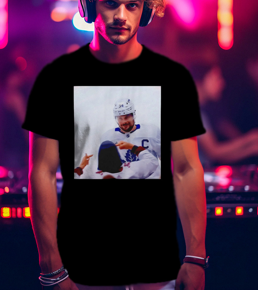 Auston Matthews Smirk Number 34 Maple Leafs Captain Ice Hockey Moment T-Shirt
