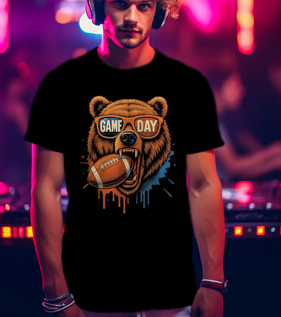 Bear Game Day Football Sunglasses Roaring Bear T-Shirt